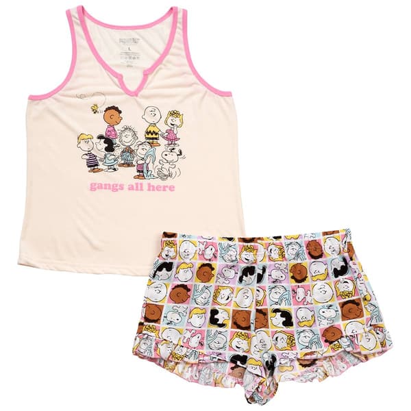 Womens Peanuts Gangs All Here Tank & Boxer Pajama Set