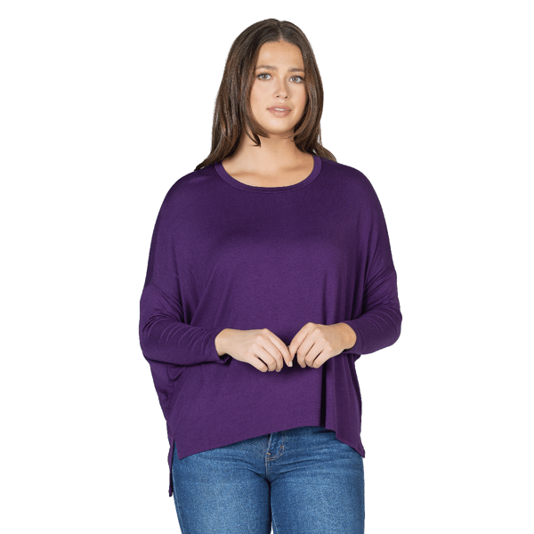 Womens 24/7 Comfort Apparel Oversized Long Sleeve Dolman Top - image 