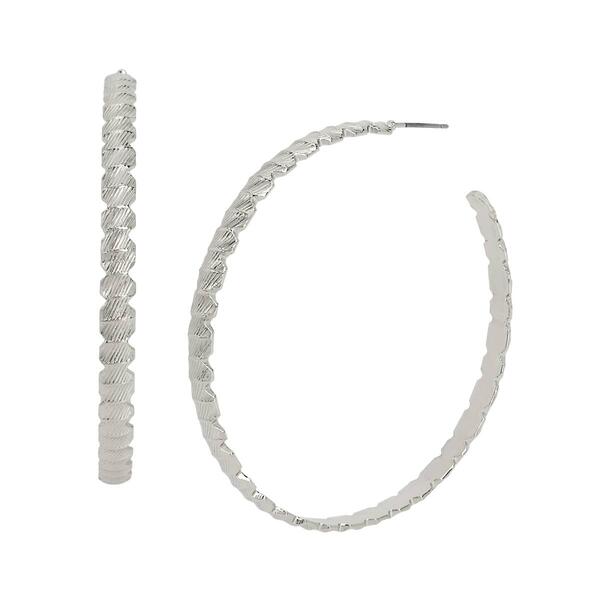 Steve Madden Textured Hoop Earrings - image 