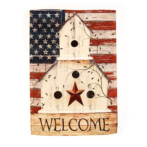 Briarwood Lane Americana Welcome Primitive Garden House Flag - image 