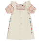 Toddler Girl 7 For All Mankind&#40;R&#41; Denim Jumper & Stripe Bodysuit - image 1