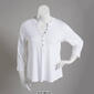 Womens Calvin Klein 3/4 Sleeve Solid Button Detail Tee - image 3