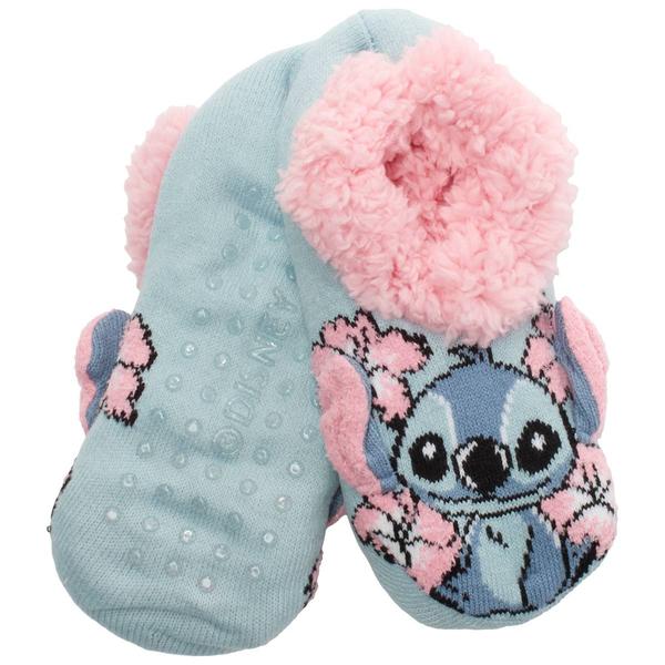 Womens Fuzzy Babba 3D Ears Teddy Fur Pops Stitch Slipper Socks - image 