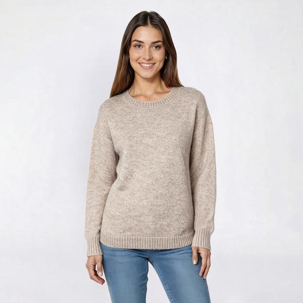 Womens Emily Daniels Long Sleeve Solid Crew Neck Sweater