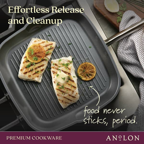 Anolon&#174; Accolade 11in. Hard-Anodized Nonstick Grill Pan