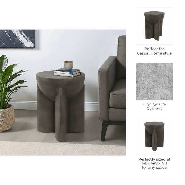 Sagebrook Home 19in. Contemporary  Pottery Cement Accent Table