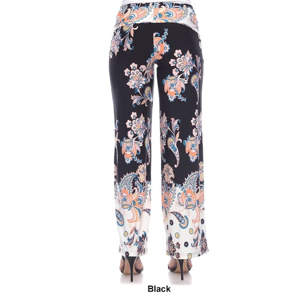 Plus Size White Mark Floral Paisley Print Palazzo Pants