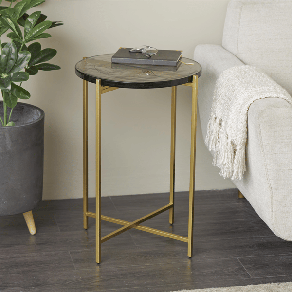 9th & Pike® Contemporary Gold Metal Accent Table