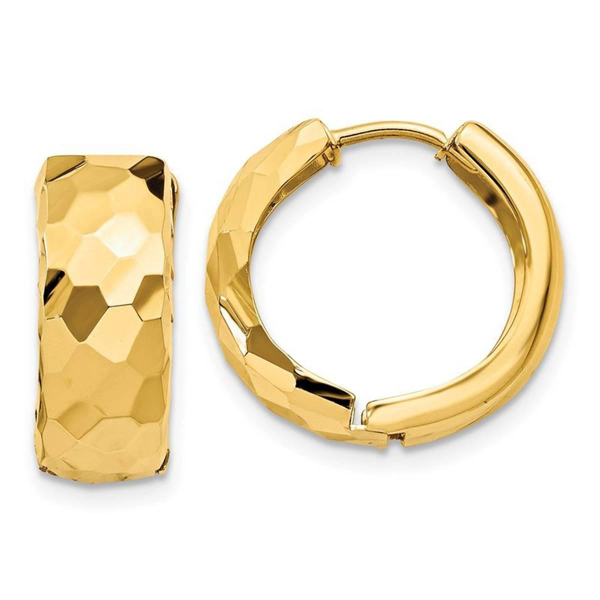 Gold Classics™ 14kt. Yellow Gold Faceted Hoop Earrings