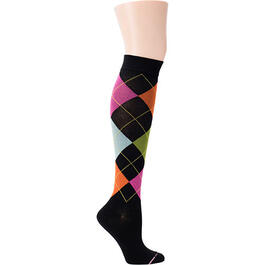 Womens Dr. Motion Compression Argyle Pattern Knee High Socks