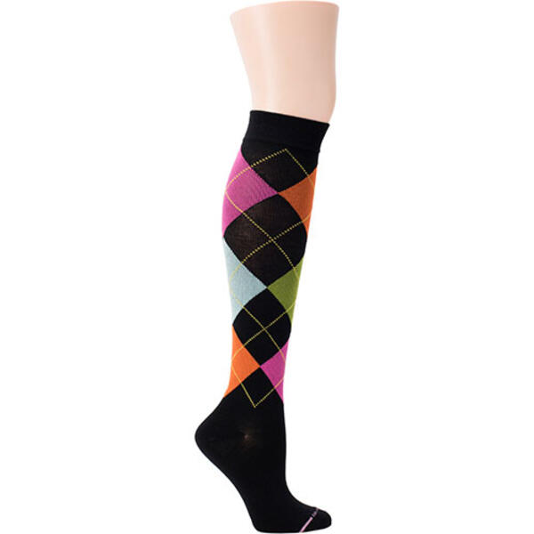 Womens Dr. Motion Compression Argyle Pattern Knee High Socks - image 