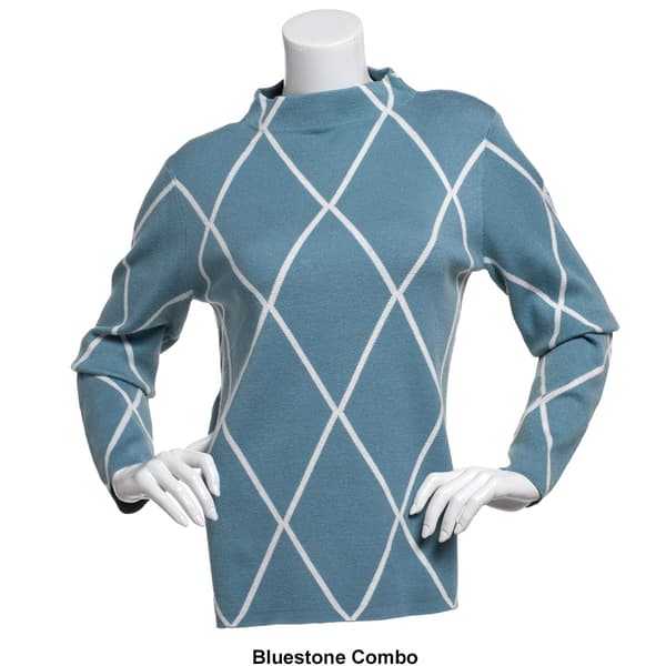 Plus Size Chloe & Jasmine Long Sleeve Diamond Pullover Sweater