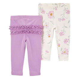 Baby Girl &#40;NB-24M&#41; Carter&#8217;s&#174; 2pk. Floral & Solid Basic Pants