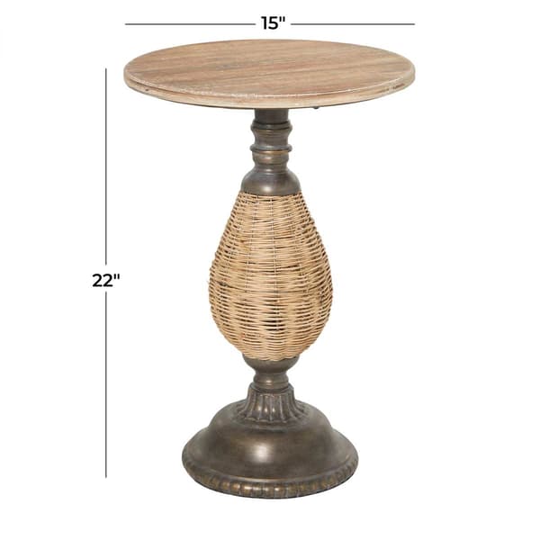 9th & Pike® Brown Metal Farmhouse Accent Table