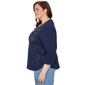 Plus Size Alfred Dunner Austin Rhinestone Diamond V Neck Blouse - image 4