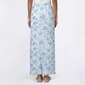 Juniors Pink Rose Print Mesh Rosette Midi Skirt- Floral - image 3