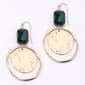 Ashley Cooper(tm) Hammered Metal Disc Green Bead Earrings - image 1
