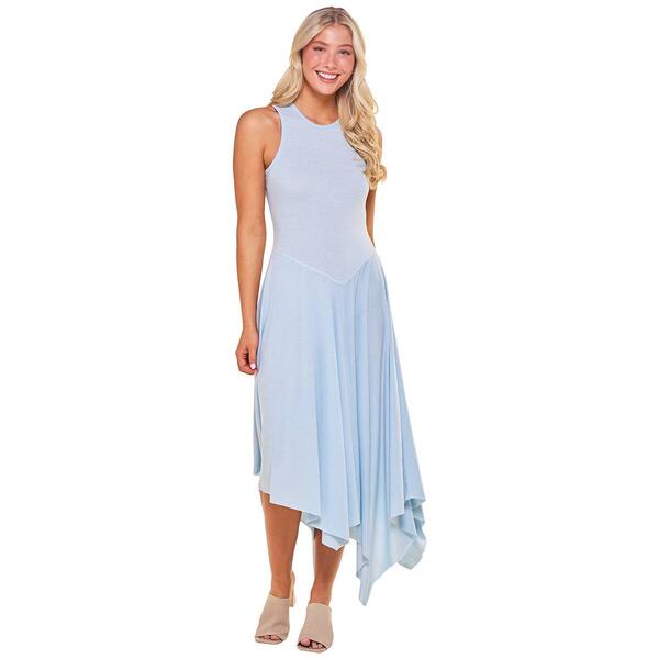 Juniors No Comment Tank Asymmetrical Waist Hanky Hem Midi Dress - image 