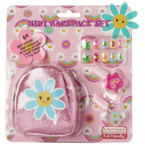 Girls Daisy Sunshine Mini Backpack Nail Kit - image 