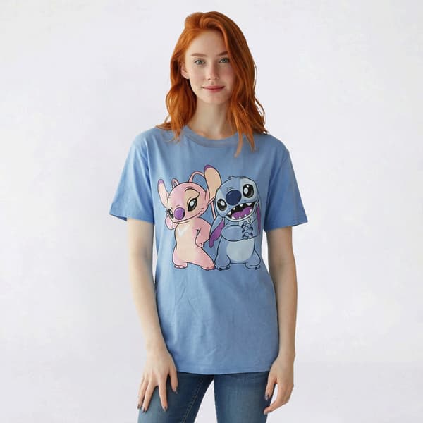 Juniors Freeze Stitch and Angel Ohana Family Boyfriend Tee