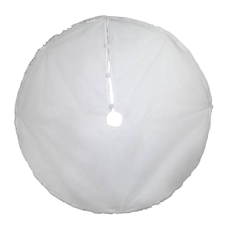 Kurt Adler 48in. White Tree Skirt w/ Snowflake Border