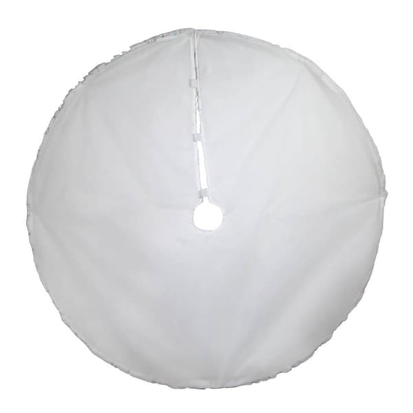 Kurt Adler 48in. White Tree Skirt w/ Snowflake Border