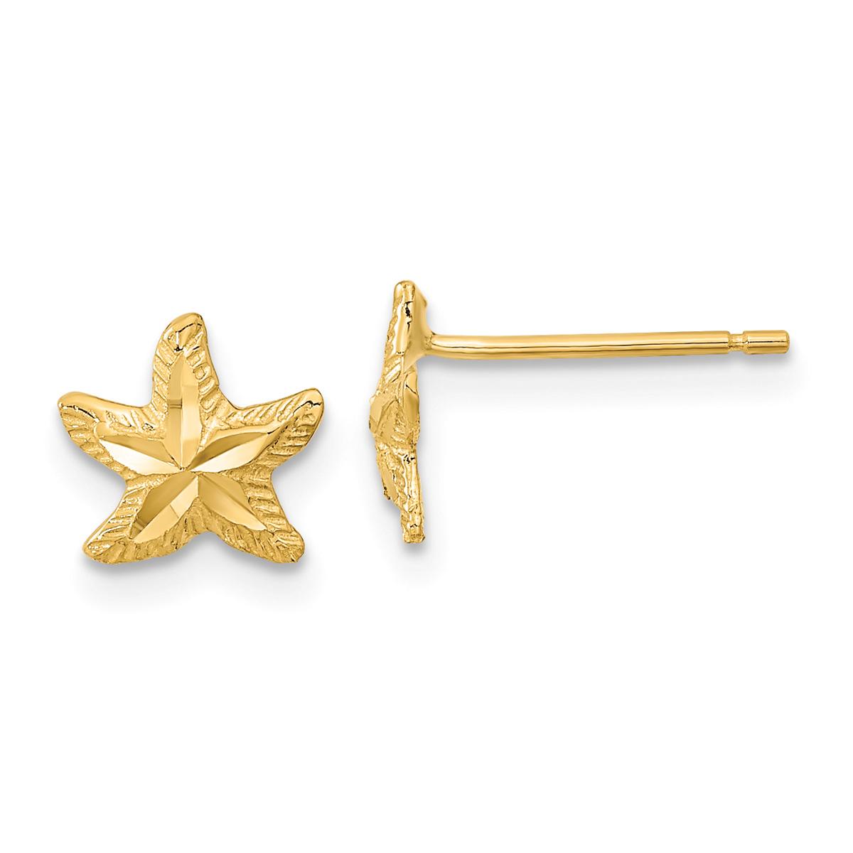 Gold Classics™ 14kt. Gold Diamond-Cut Starfish Earrings