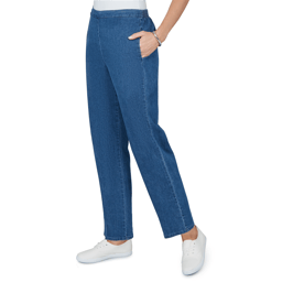 Womens Alfred Dunner Ann Arbor Pull On Jeans - Short Length