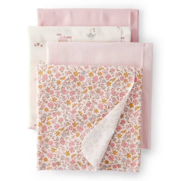 Carters(R) 4pk. Home Grown Floral Receiving Blankets - image 
