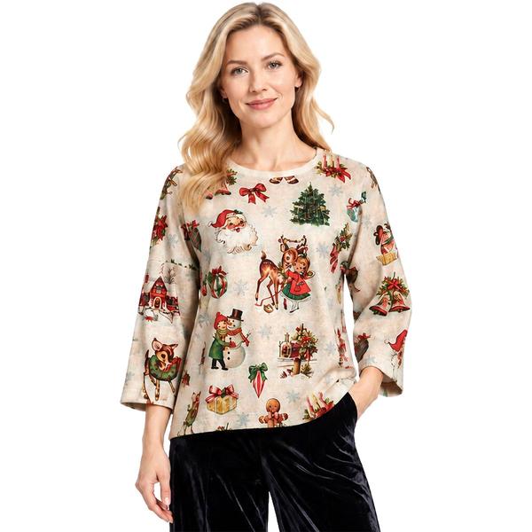 Plus Size Ali Miles Long Sleeve Christmas Past Holiday Sweater - image 