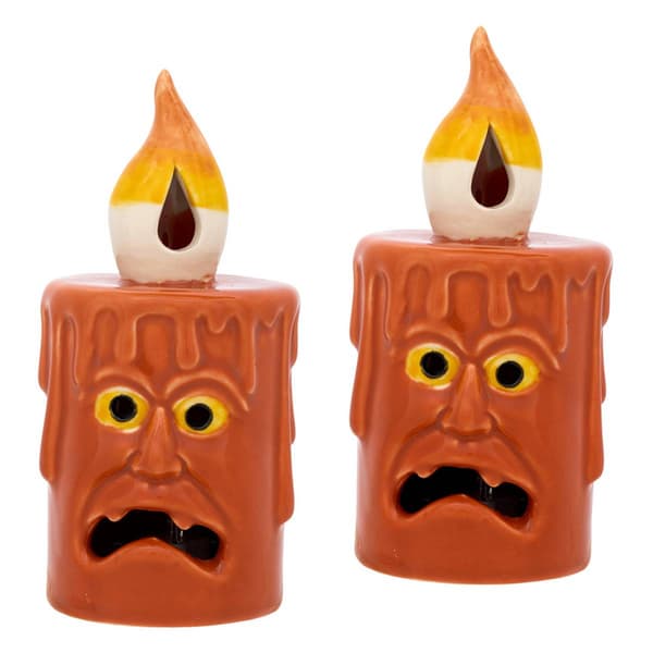 National Tree 7in. Jack O'' Lantern Porcelain Candle - Set of 2 - image 