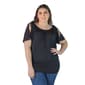 Plus Size 24/7 Comfort Apparel Split Shoulder Solid Tunic Top - image 1