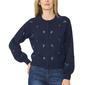 Womens Cece Long Puff Sleeve Bead Embroidered Button Front Cardi - image 1