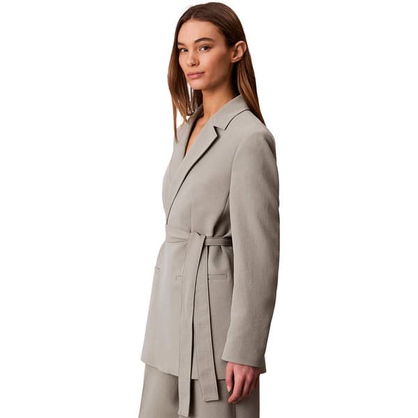 Womens Calvin Klein Long Sleeve Tie Waist Blazer