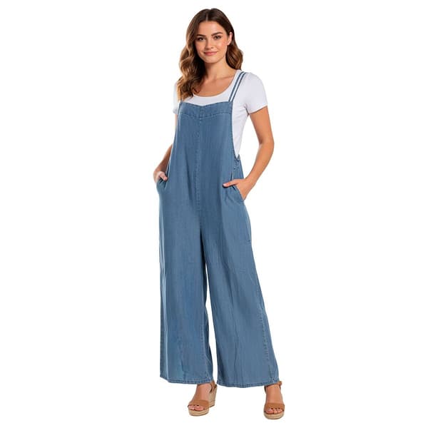Juniors Hunter & Brown Denim Tencel Overall Jumpsuit