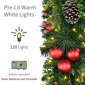 Puleo International 6ft. LED Pinecone & Berries Adorned Garland - image 4