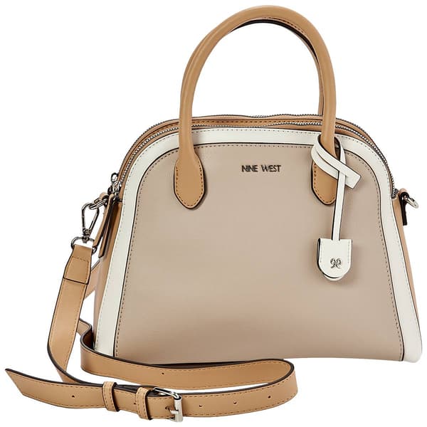Nine West Gertrude 3 Compartment Color Block Dome Satchel - image 