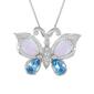 Gemstone Classics&#40;tm&#41; Sterling Silver Opal & Topaz Butterfly Pendant - image 1