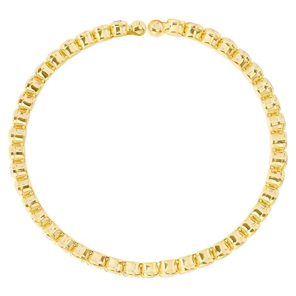 Athra Gold over Brass Single Honeycomb Crystal Coil Bracelet