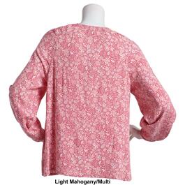 Petite Architect&#174; 3/4 Sleeve Floral Peasant Henley