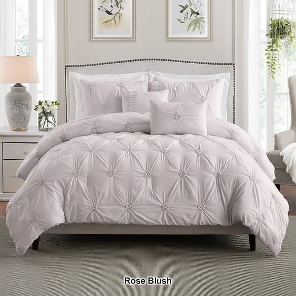 Swift Home Premium Floral Pintuck Comforter Set