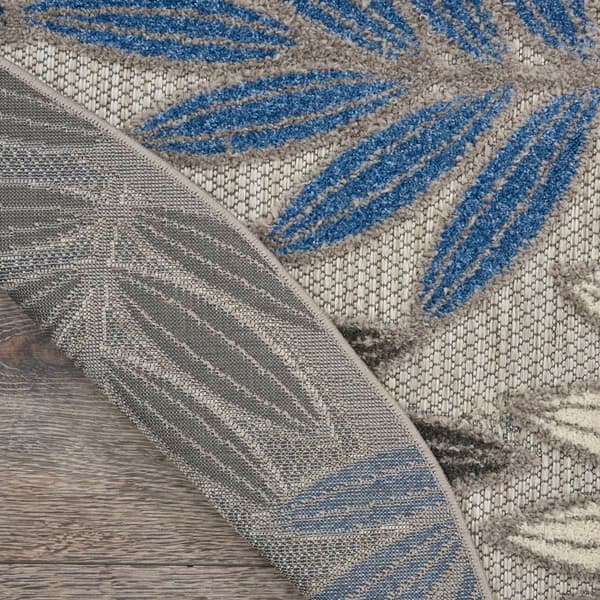Nourison Aloha Leaf Print Round Rug