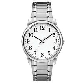 Mens Silver-Tone White Dial Analog-Quartz Watch - 50495S-07-H28