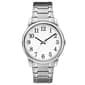 Mens Silver-Tone White Dial Analog-Quartz Watch - 50495S-07-H28 - image 1