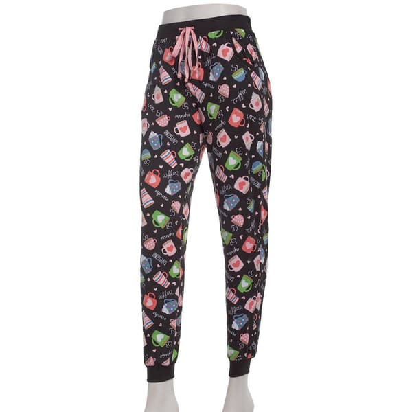 Juniors Pillow Talk "Coffee Mugs" Jogger Pajama Pants - image 