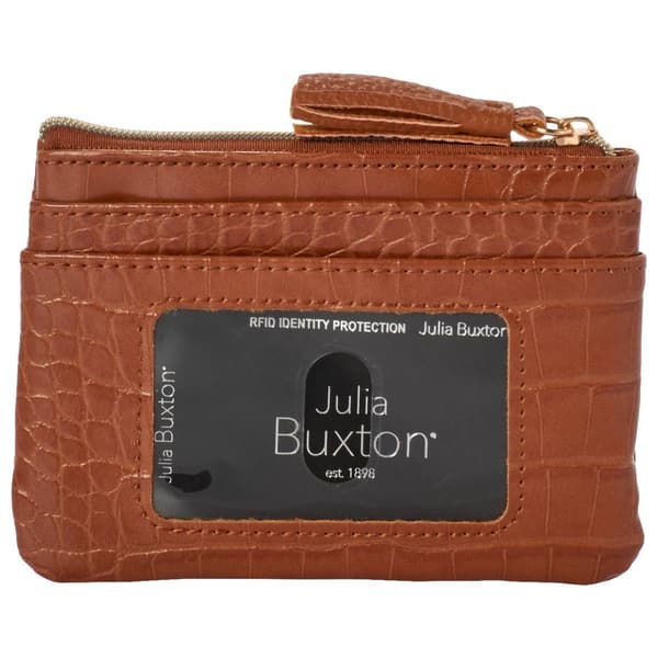 Womens Buxton Large ID Coin Case - Camel Croco - image 