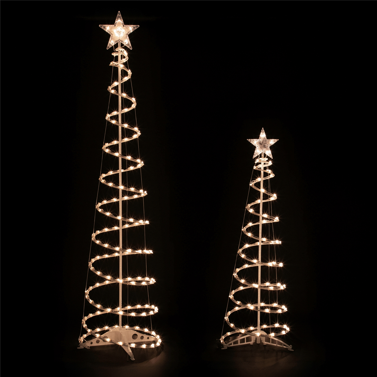 Northlight Lighted Spiral Outdoor Christmas Trees - Set of 2