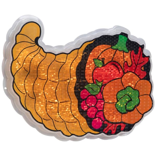 Northlight Seasonal 20in. Pre-Lit Cornucopia Window Decoration