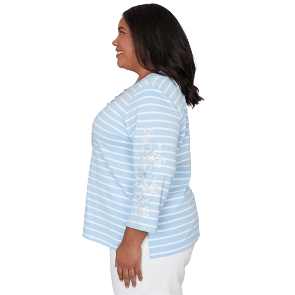 Plus Size Alfred Dunner Classics 3/4 Sleeve Butterflies Blouse