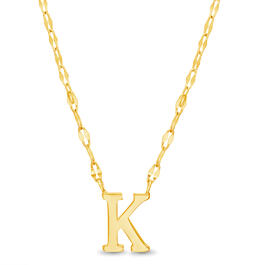 Sterling Silver Gold Polished K Initial Pendant Necklace